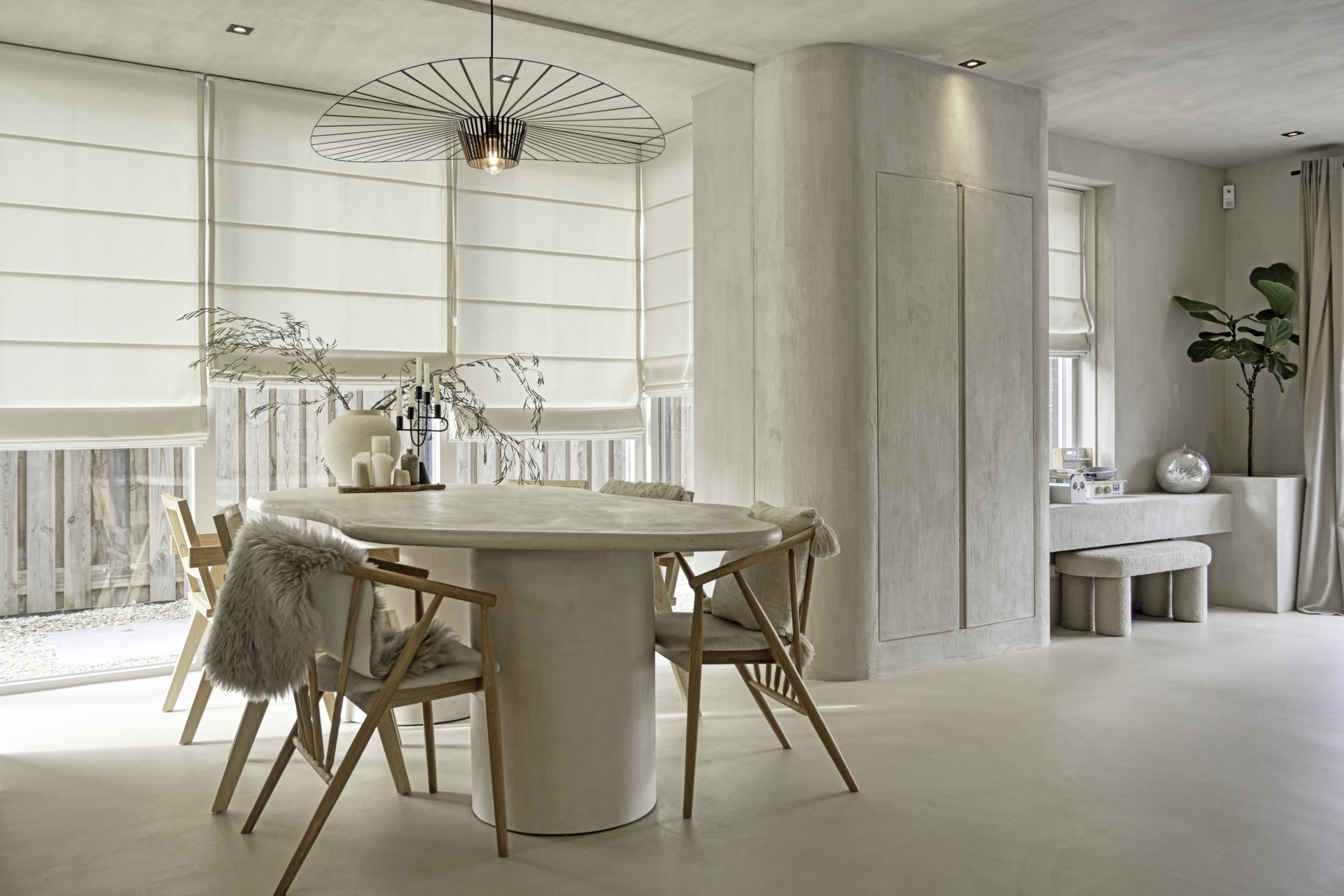 woonkamer met kalk verf